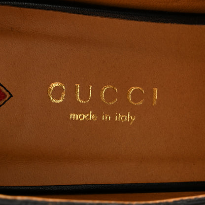 Gucci Malaga Kid Web Kingsnake GG Peyton Loafer Pumps 36 Black 6 of 10