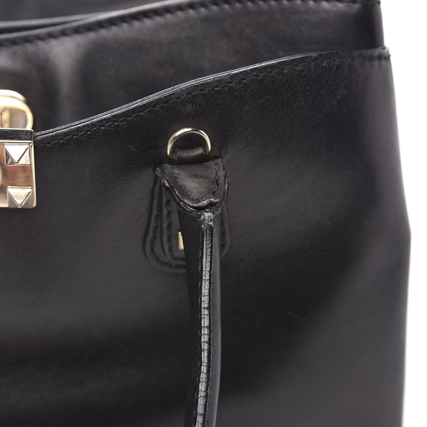 Vitello Rockstud Accordion Satchel Black