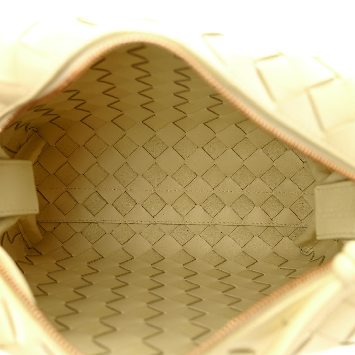 Calfskin Intrecciato Metallic Knot Small Loop Crossbody Bag Ice Cream