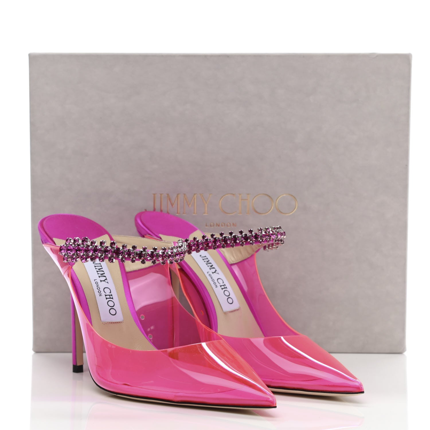 Jimmy Choo Plexi Crystal Bing 100 Pumps 40 Hot Pink 8 of 8