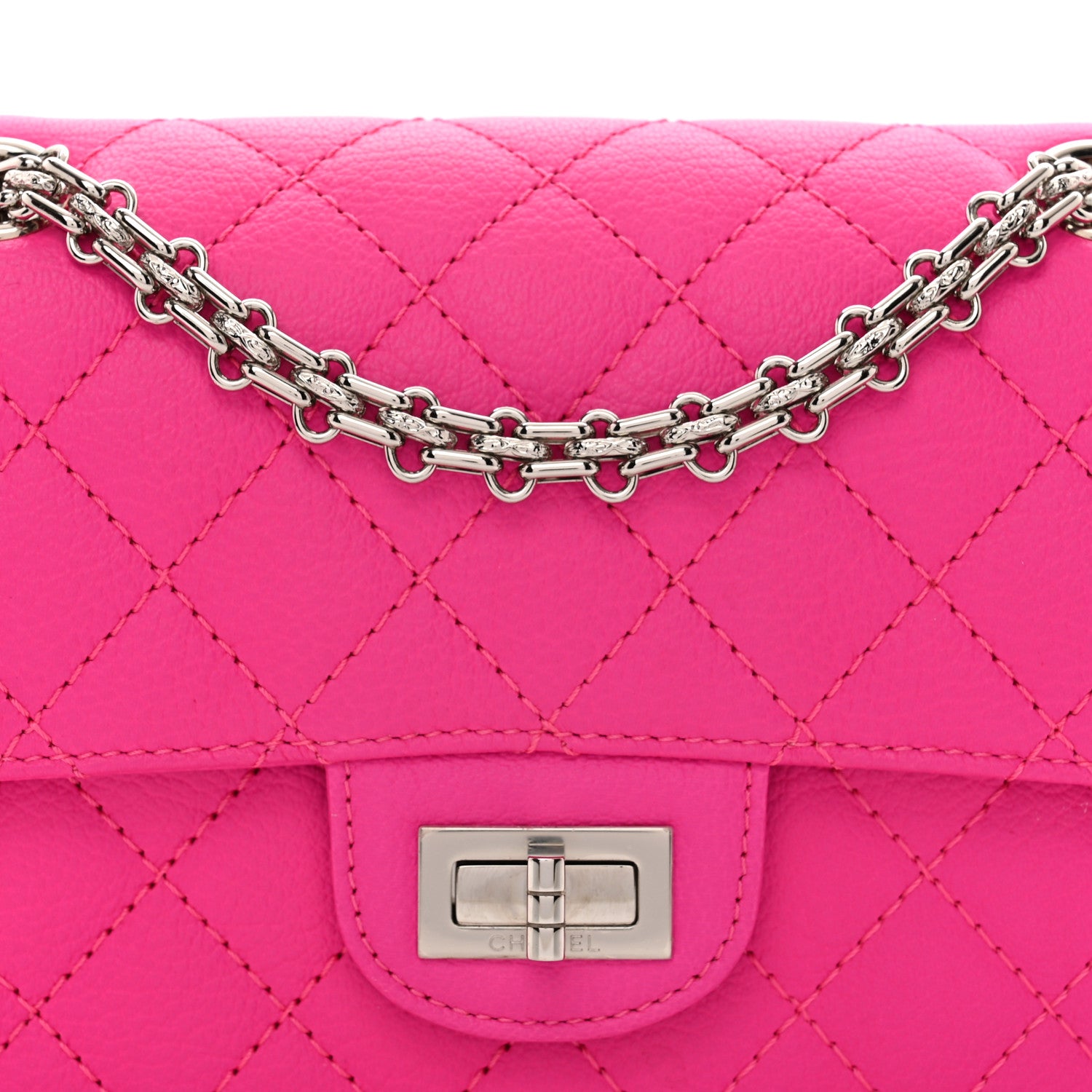 Chanel Goatskin Quilted 2.55 Reissue Mini Flap Fluorescent Pink 5 of 11