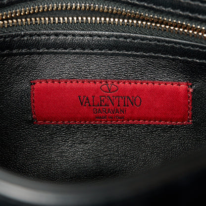 Valentino Garavani Nappa Canvas Camouflage Rockstud Wristlet Clutch Black 6 of 8