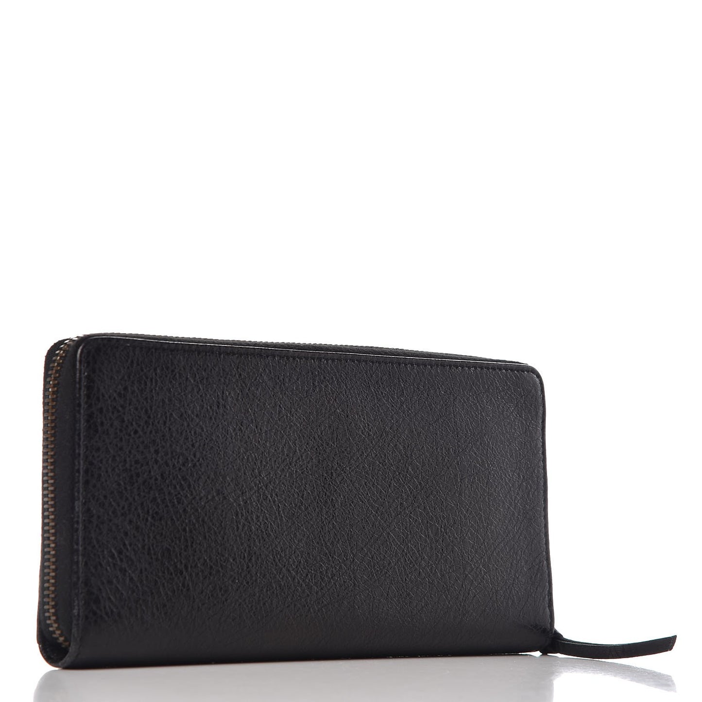 Agneau Classic Hardware Continental Zip Around Wallet Black