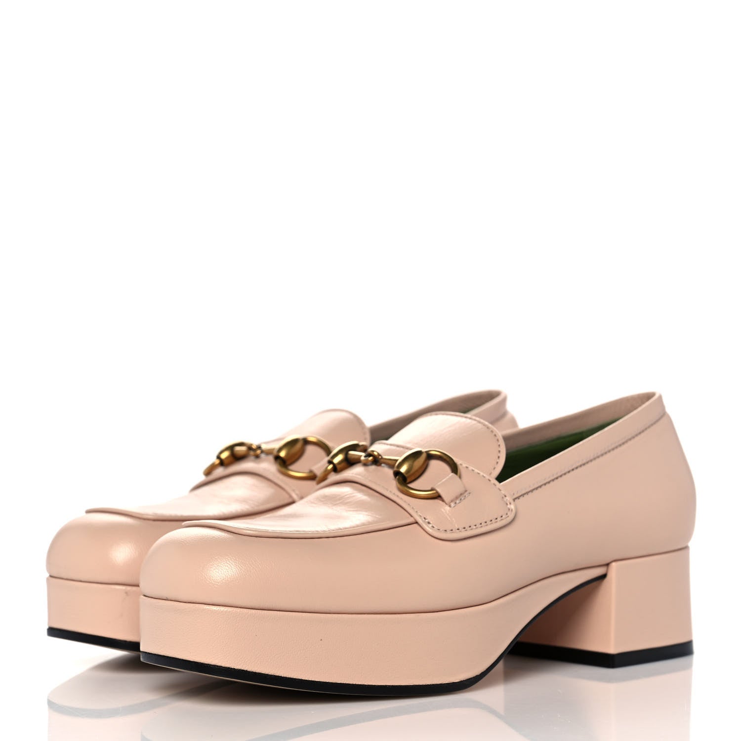 Gucci Goatskin Houdan Platform Loafers 35 Beige 3 of 9