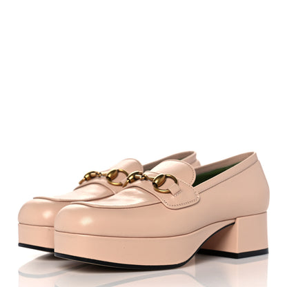 Gucci Goatskin Houdan Platform Loafers 35 Beige 3 of 9