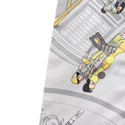 Hermes Silk Ex-Libris Les Parisie Twilly Gris Perle Jaune Soufre 5 of 5