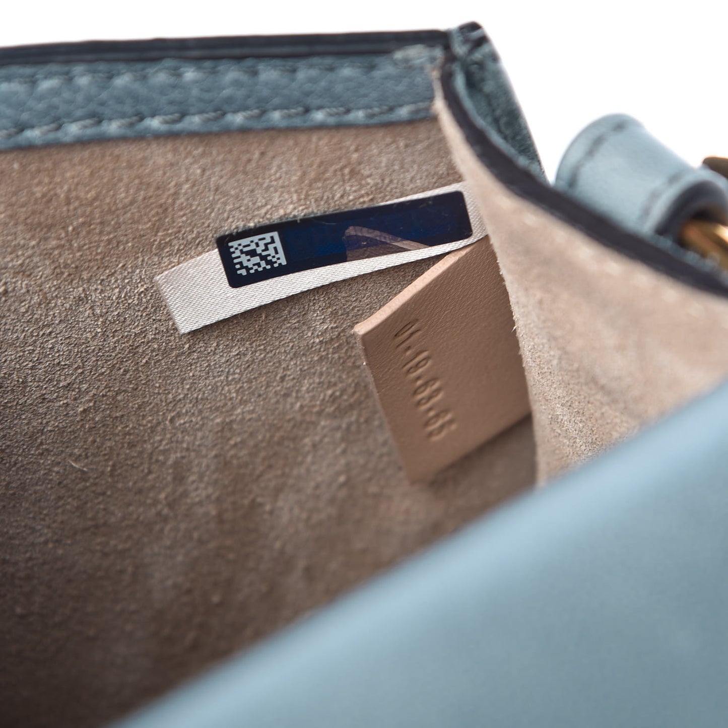 Calfskin Suede Small Nile Bracelet Bag Cloudy Blue