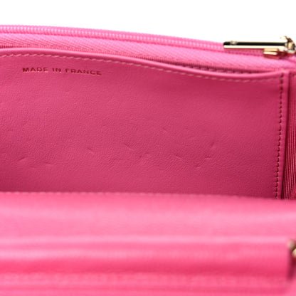 Chanel Caviar Quilted Wallet on Chain WOC Fuchsia 11 of 12