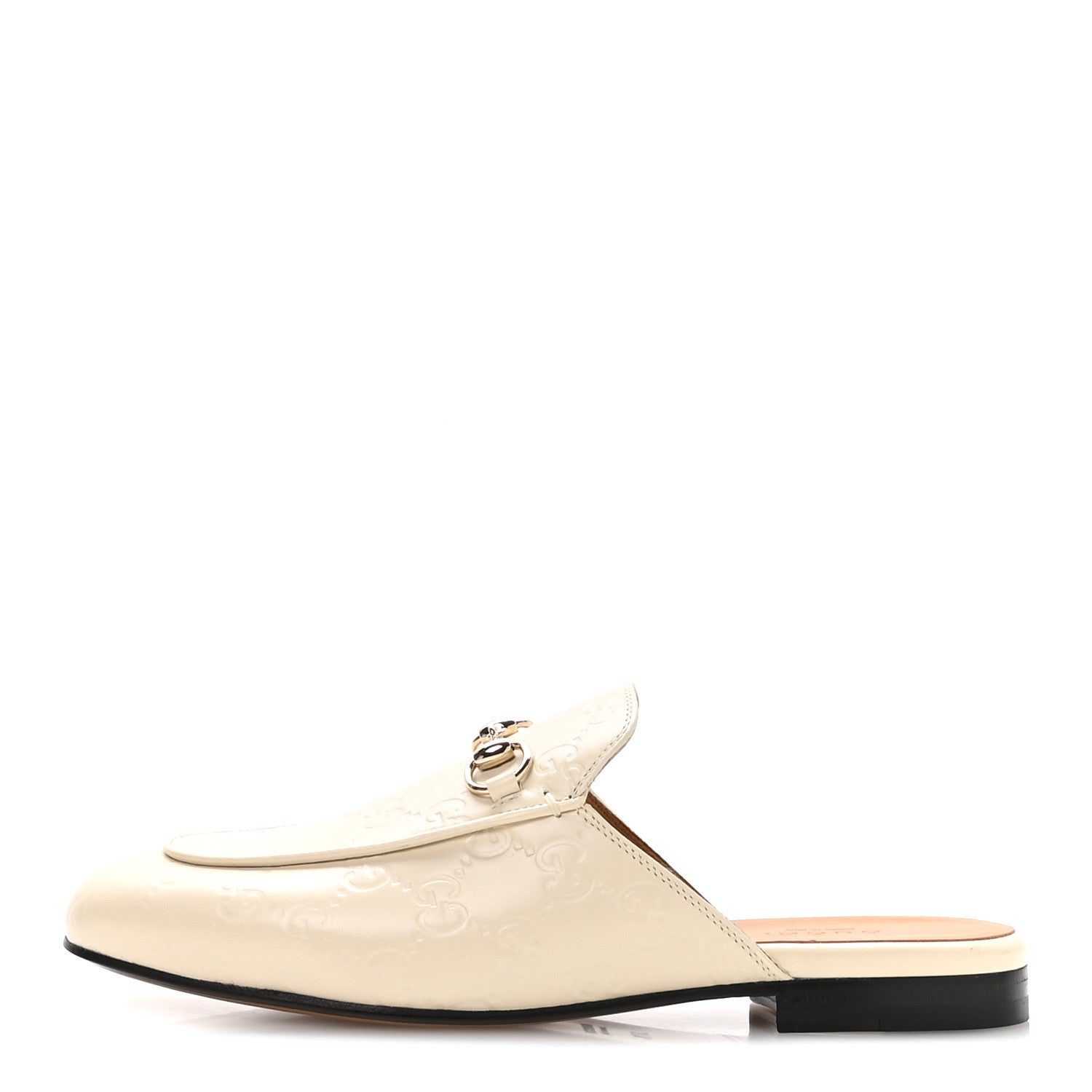 Gucci Glamour Calfskin Guccissima Womens Princetown Slippers 37.5 Mystic White 1 of 9