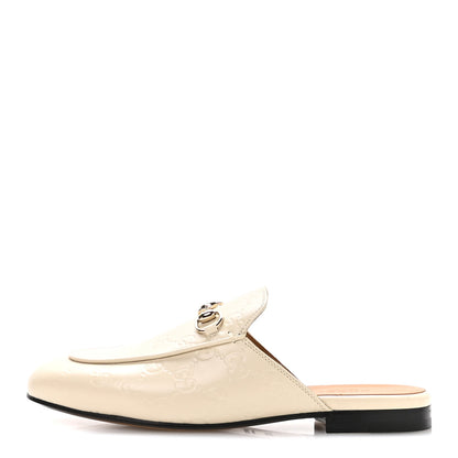 Gucci Glamour Calfskin Guccissima Womens Princetown Slippers 37.5 Mystic White 1 of 9