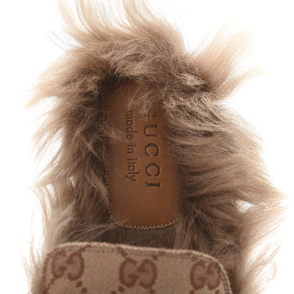 Gucci GG Monogram Fur Mens Princetown Slippers 8 Beige Ruggine Rust 7 of 8
