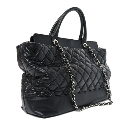 Chanel Aged Calfskin Quilted Be CC Tote Black 3 of 12