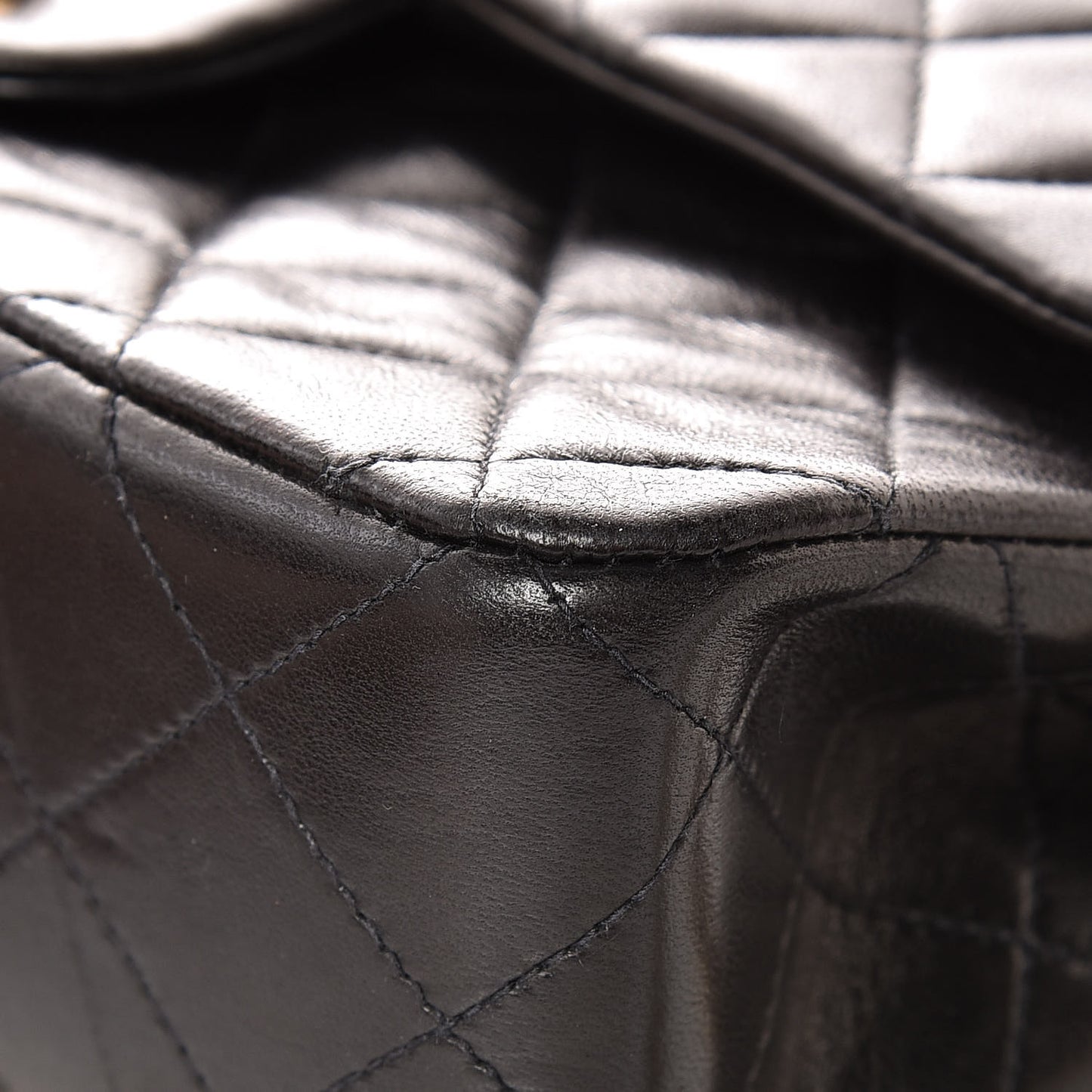 Lambskin Quilted Small Double Flap Black