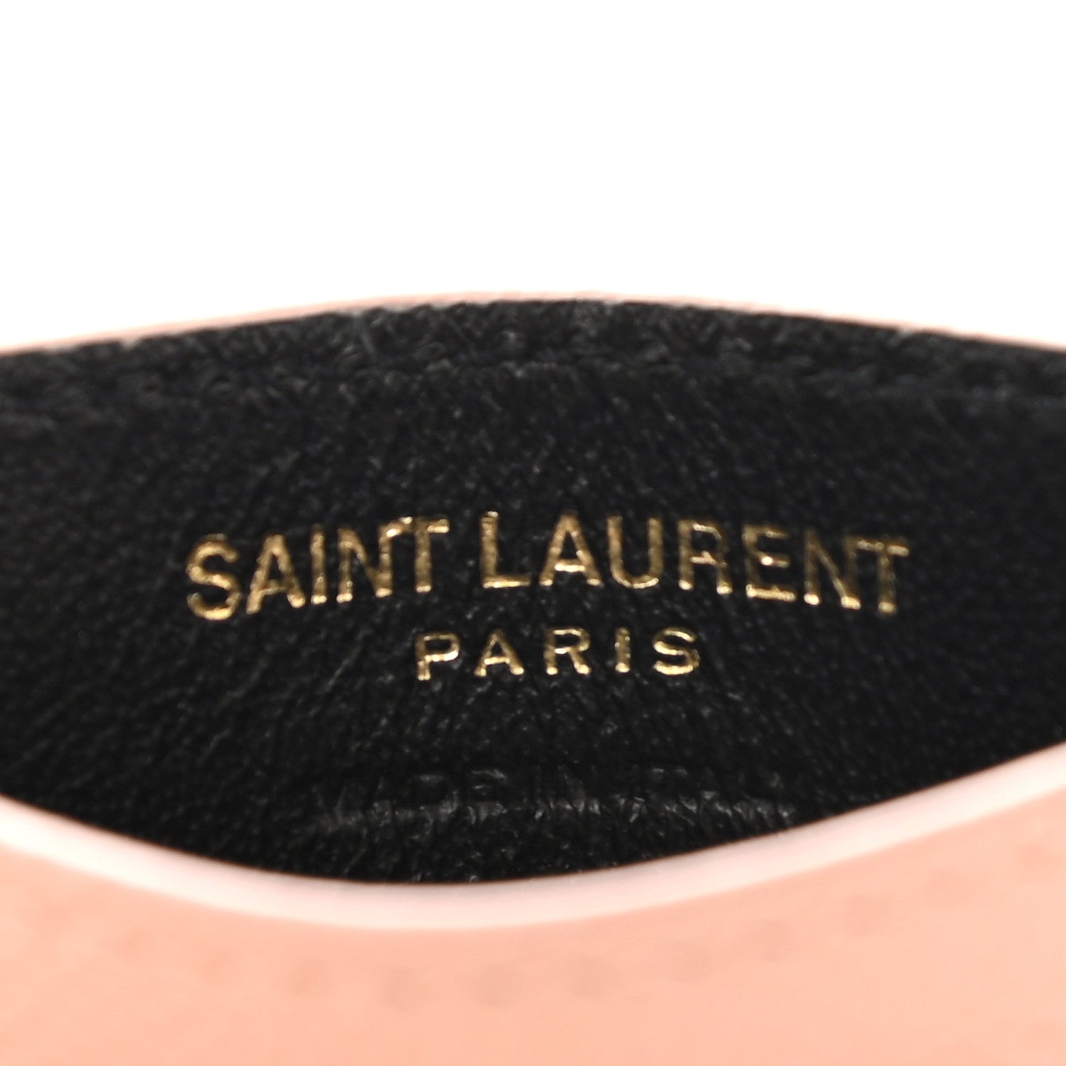 Saint Laurent Grain De Poudre Matelasse Chevron Monogram Credit Card Case Pale Pink 5 of 6