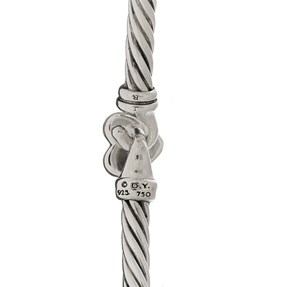 David Yurman Sterling Silver 18K Yellow Gold 3mm Cable Collectibles Heart Bracelet 3 of 3