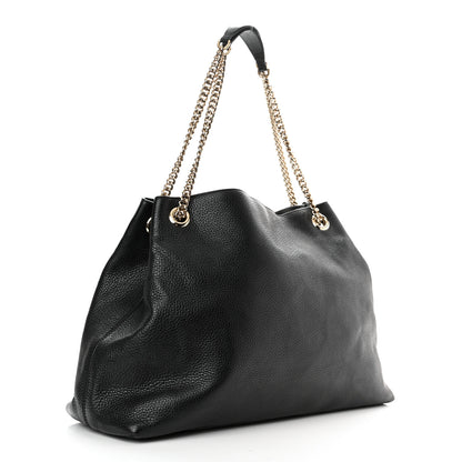 Gucci Pebbled Calfskin Large Soho Chain Shoulder Bag Black 3 of 11