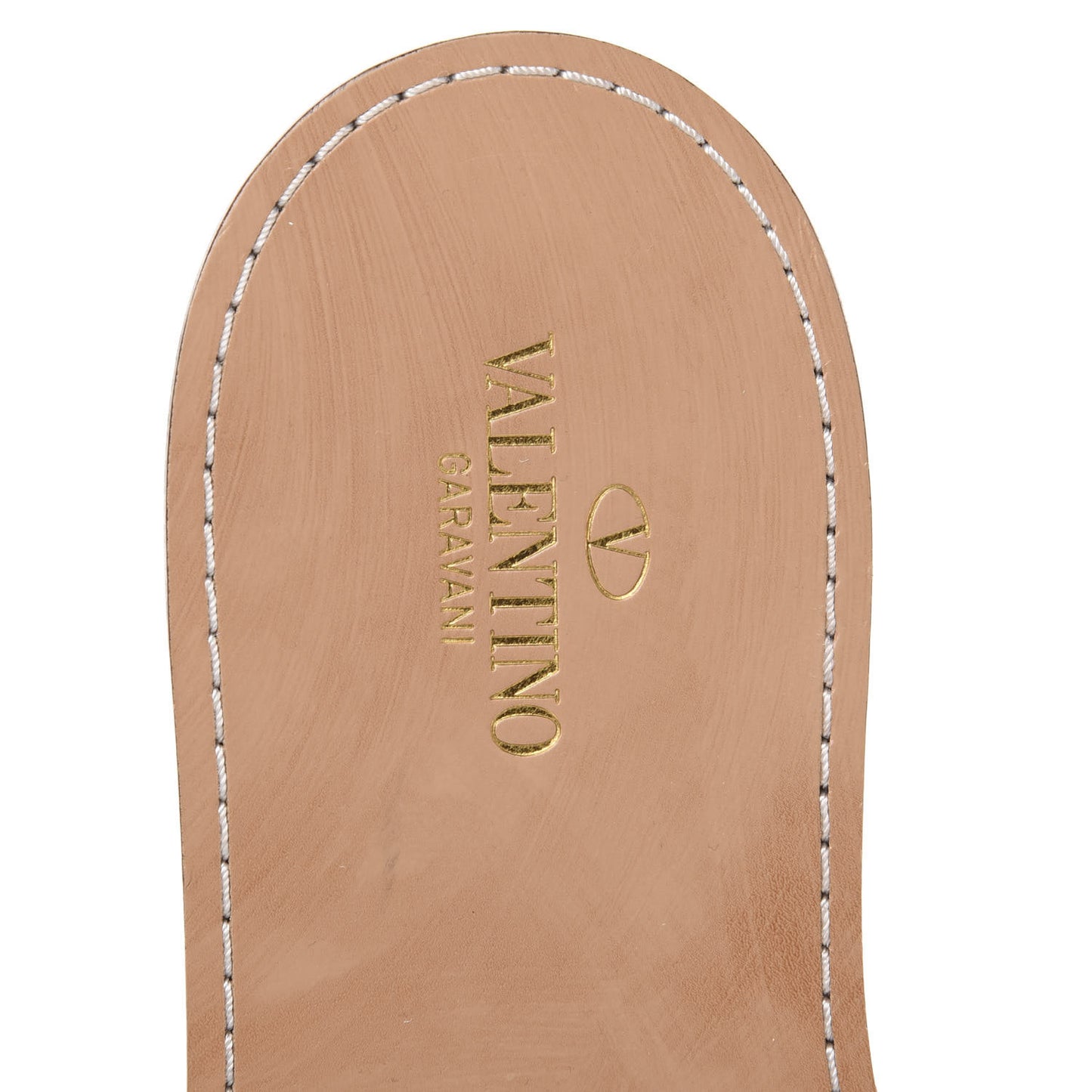 Nappa Rockstud Flat Slide Sandals 38.5 Bianco Ottico