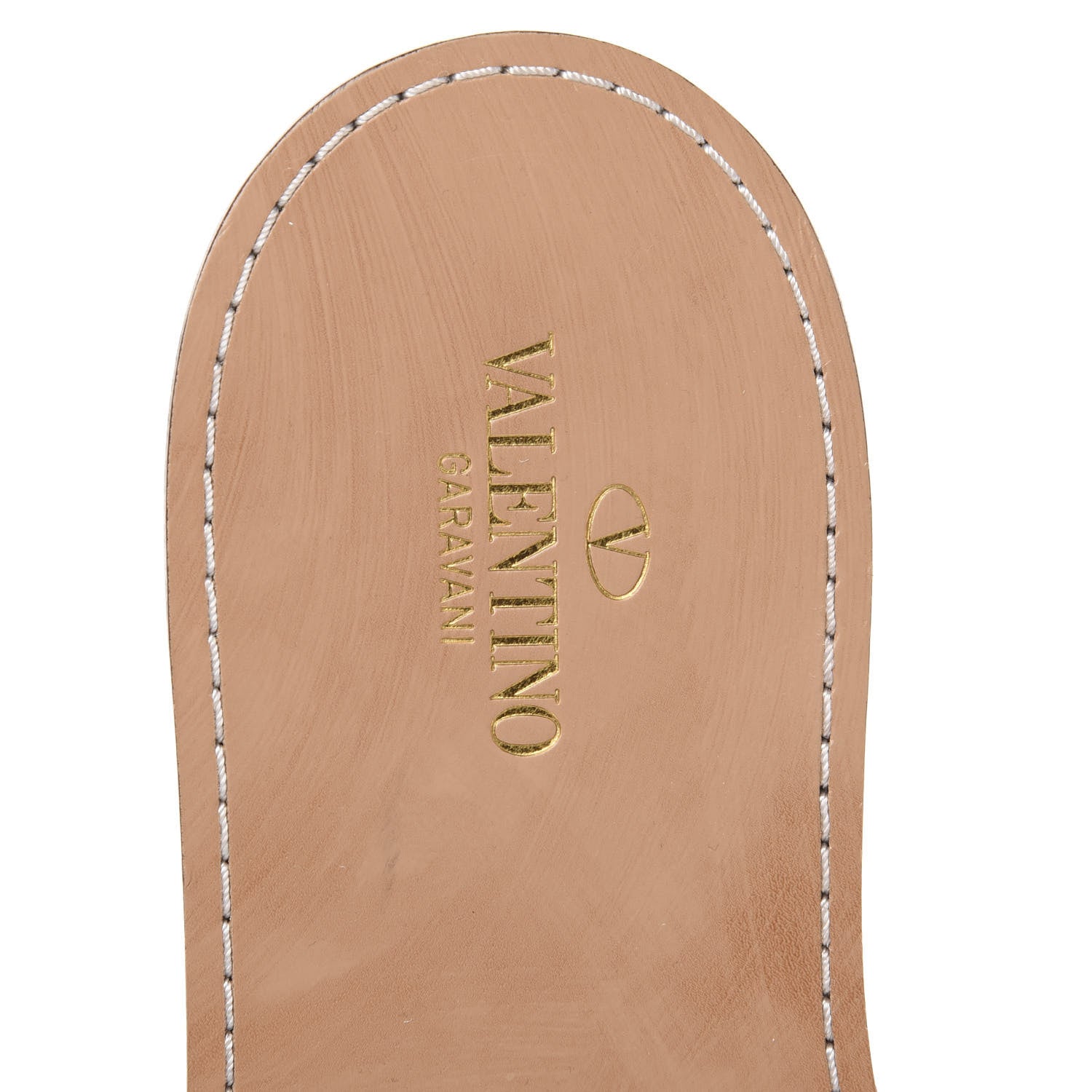 Valentino Garavani Nappa Rockstud Flat Slide Sandals 38.5 Bianco Ottico 6 of 7