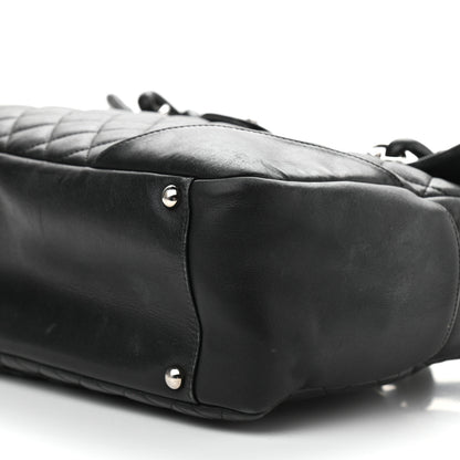 Chanel Calfskin Quilted Large Cambon Flap Black White 13 of 25