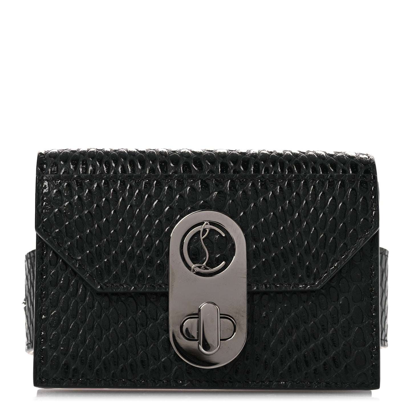 Calfskin Jurassic Embossed Elisa Ankle Wallet Black