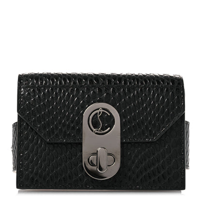 Christian Louboutin Calfskin Jurassic Embossed Elisa Ankle Wallet Black 1 of 7
