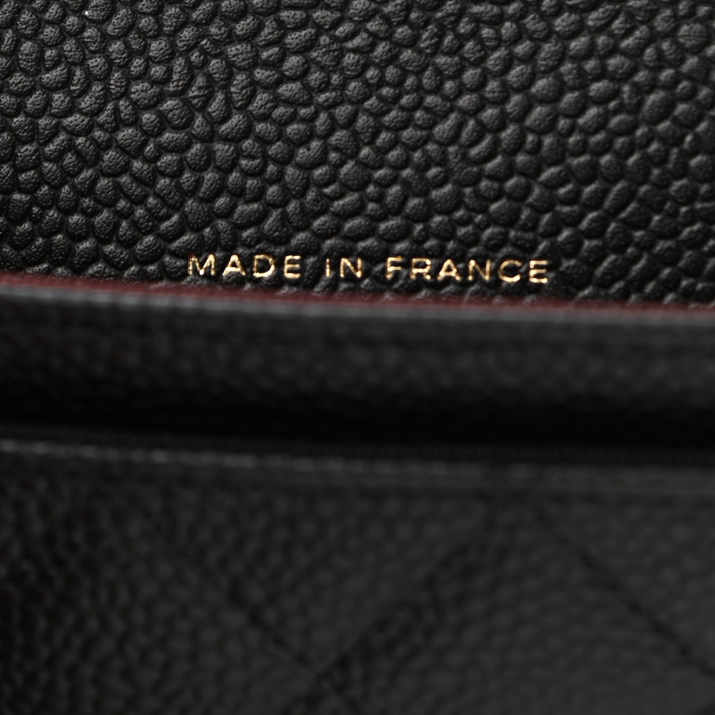 Caviar Quilted Flap Card Holder Wallet Black