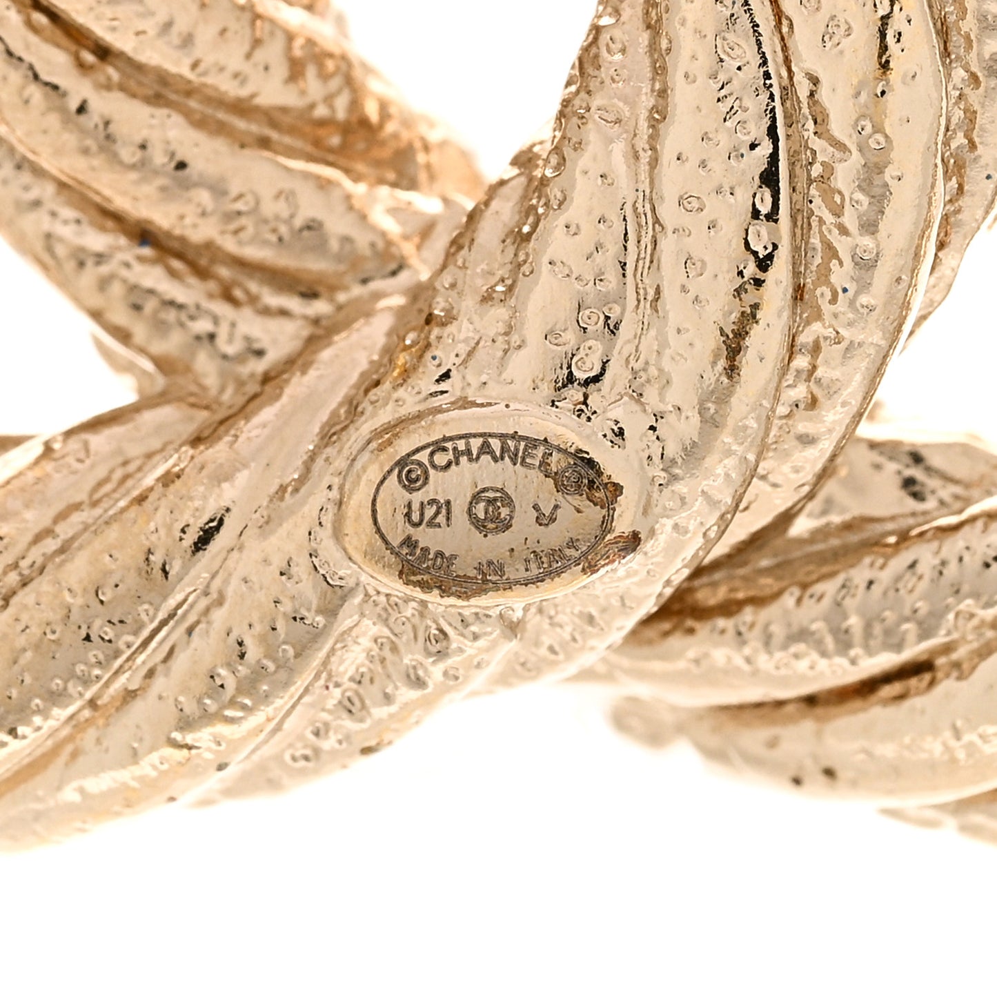 Twisted CC Brooch Light Gold