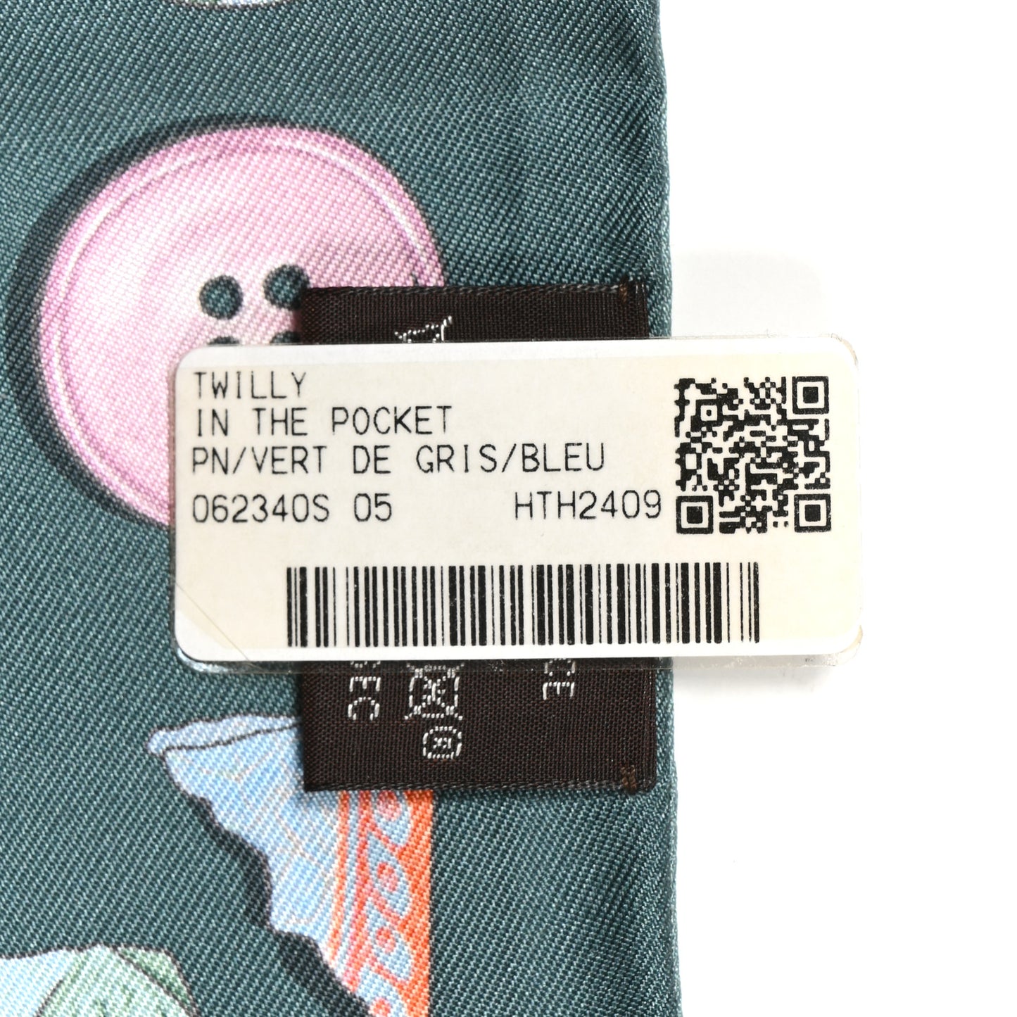 Silk In The Pocket Twilly Vert De Gris Bleu