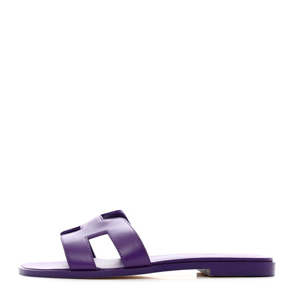 Hermes Calfskin Oran Sandals 37 Violet Majorette 1 of 8
