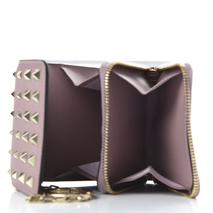 Valentino Garavani Calfskin Rockstud Carry Secrets Compact Wallet With Chain Lipstick 7 of 7