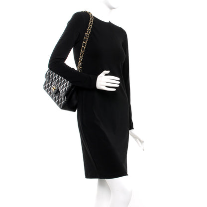 Chanel Lambskin Quilted Jumbo Double Flap Black 3 of 11