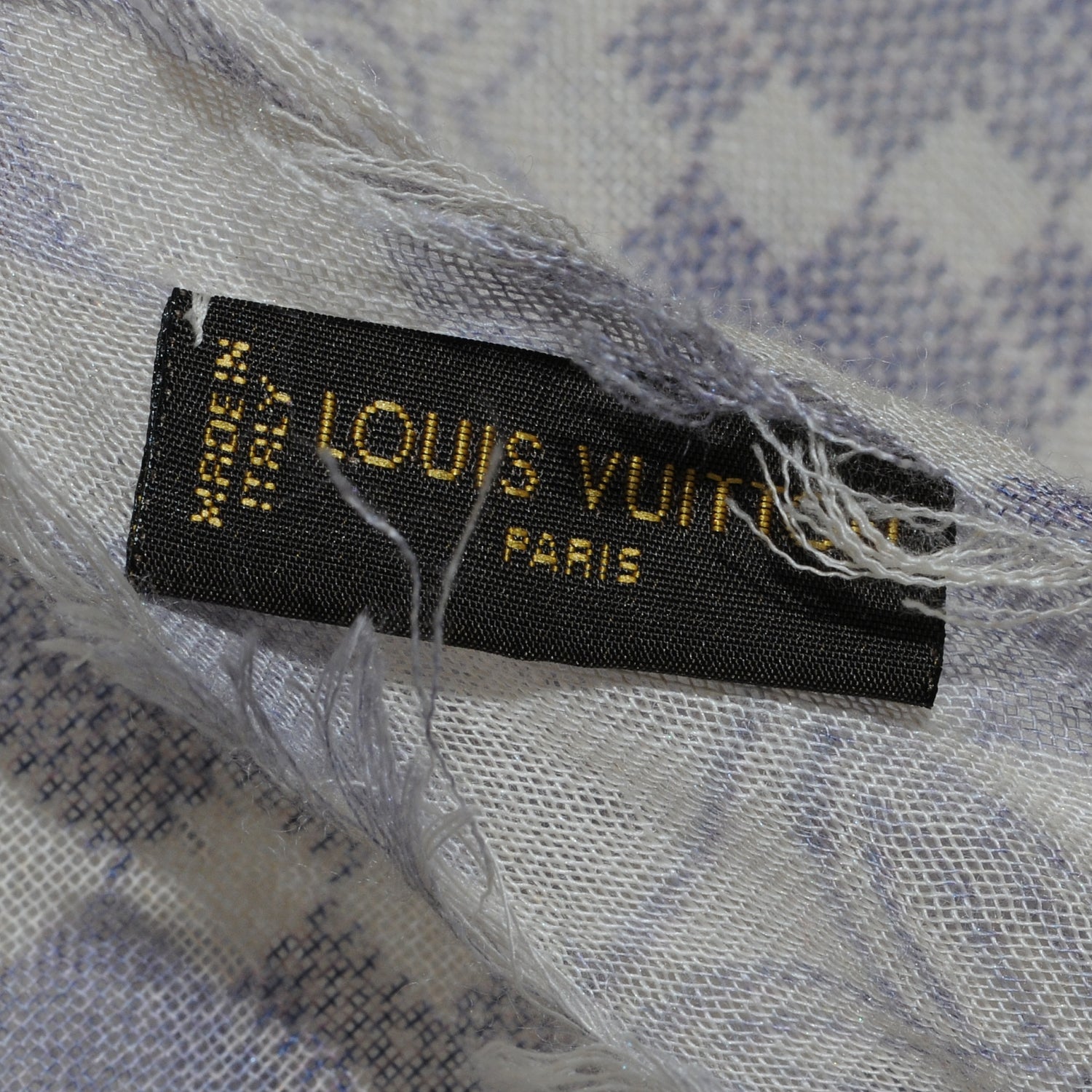 Louis Vuitton Cashmere Silk Damier Azur Stole 8 of 8