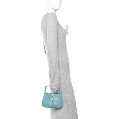 Gucci Boarded Dyana Lux Calfskin Mini Jackie 1961 Hobo Dusty Azure 2 of 13