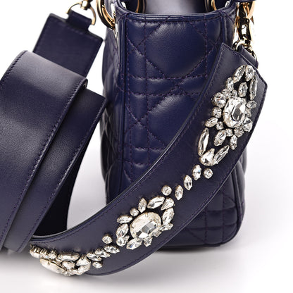 Christian Dior Lambskin Cannage Crystal Mini Lady Dior Navy Blue 11 of 11