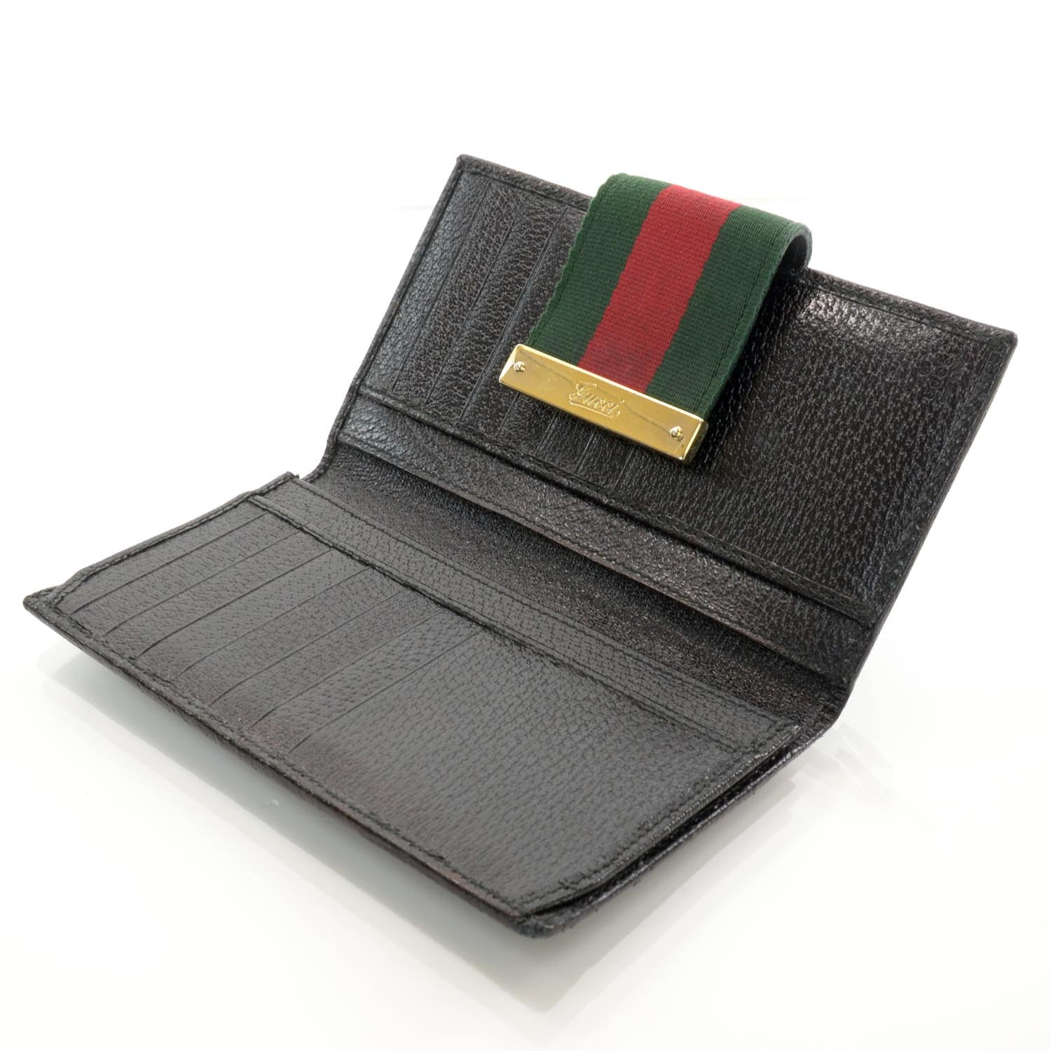 Gucci Monogram Ladies Web Continental Wallet Black 6 of 9