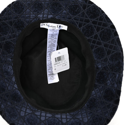 Christian Dior Velvet Cannage Bob Bucket Hat 57 Blue 6 of 6