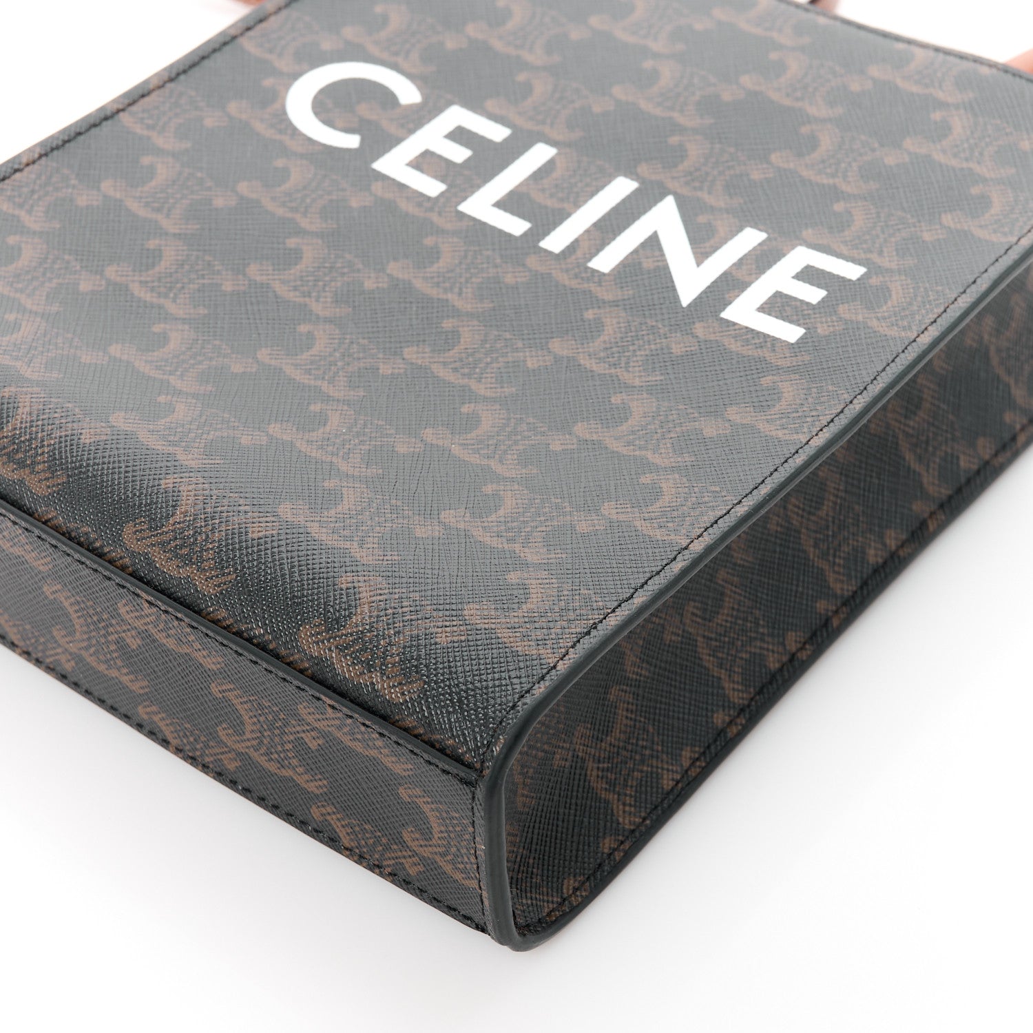 Celine Triomphe Canvas Calfskin Mini Vertical Cabas Tan 9 of 9