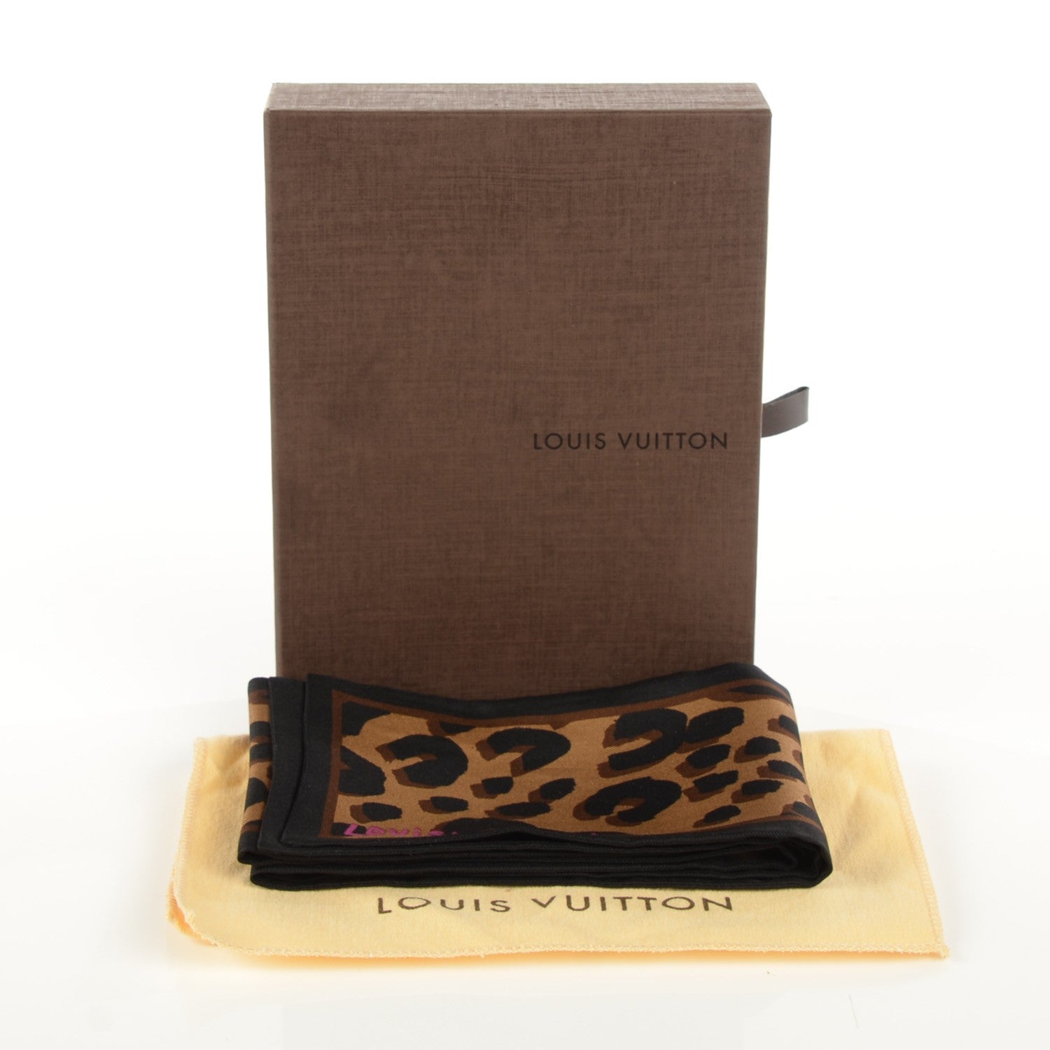 Louis Vuitton Silk Leopard Bandeau Scarf Marron 3 of 4