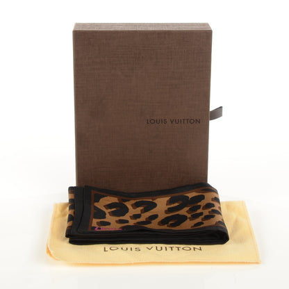 Louis Vuitton Silk Leopard Bandeau Scarf Marron 3 of 4