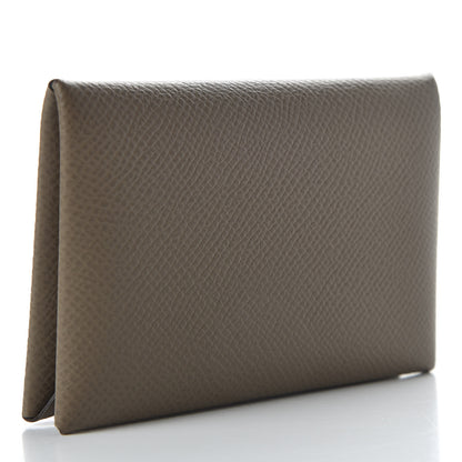Hermes Epsom Calvi Card Case Etoupe 3 of 7