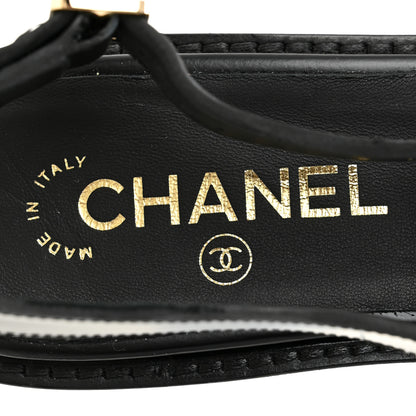 Chanel Calfskin Crystal Slingback Loafers 39 Black 8 of 9