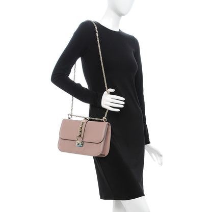 Valentino Garavani Vitello Medium Glam Lock Rockstud Flap Poudre 2 of 7