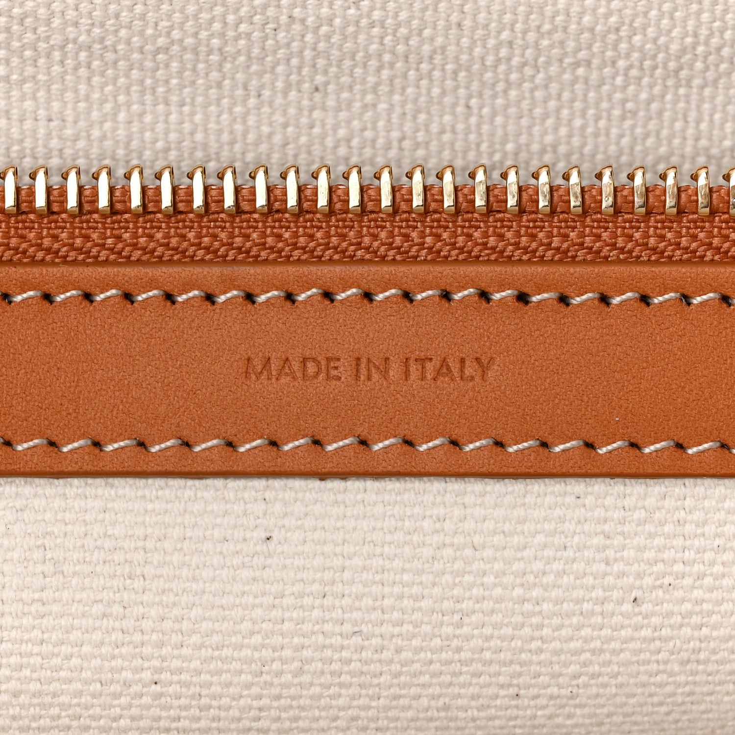 Celine Canvas Calfskin Horizontal Cabas Natural Tan 6 of 11