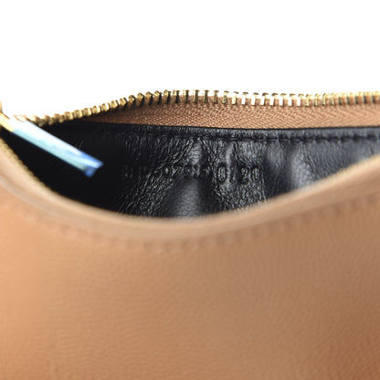 Saint Laurent Grain De Poudre Matelasse Chevron Monogram Fragments Zippered Card Case Cork 7 of 8