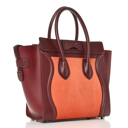 Celine Bullhide Calfskin Micro Bi-Color Luggage Vermillion 3 of 17