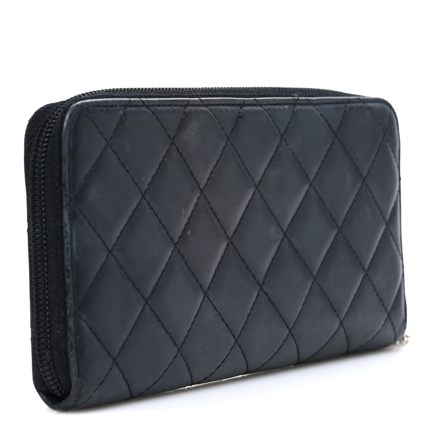 Chanel Calfskin Quilted Cambon Large Gusset Zip Around Wallet Black 3 of 10