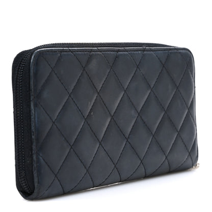 Chanel Calfskin Quilted Cambon Large Gusset Zip Around Wallet Black 3 of 10