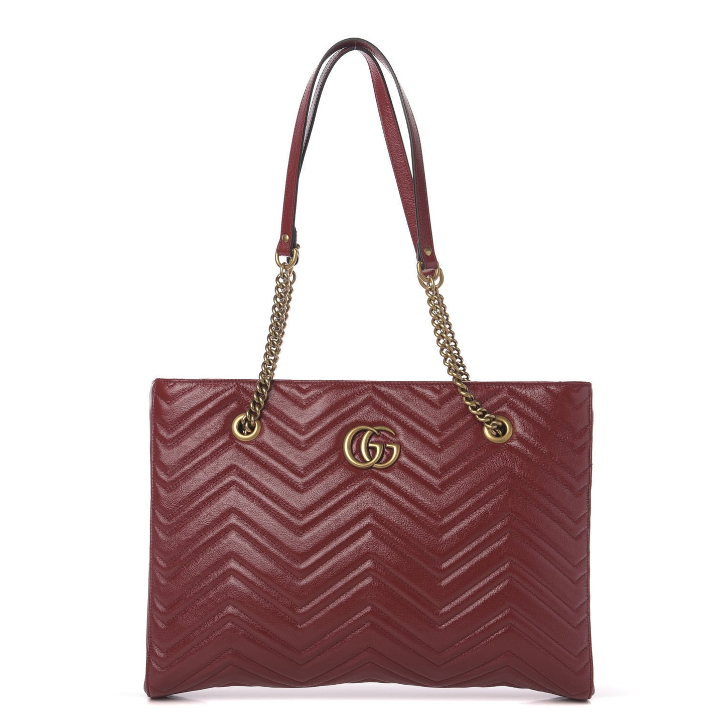 Azalea Calfskin Matelasse Medium GG Marmont Slim Tote Romantic Cerise