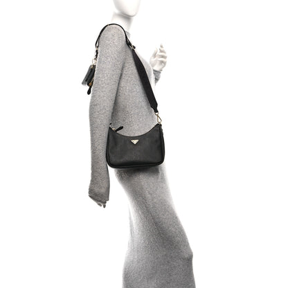Prada Saffiano Lux Re-Edition 2005 Shoulder Bag Black 2 of 12