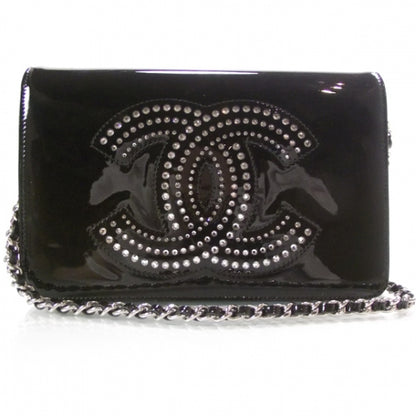 Chanel Patent Strass Wallet On Chain Black 1 of 9